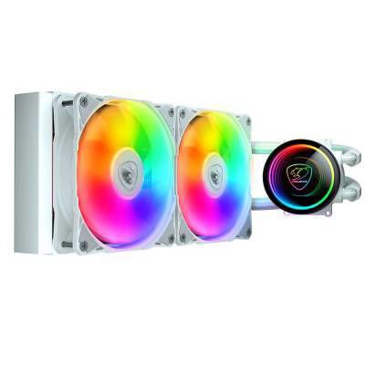 Water Cooler Cougar Poseidon Elite ARGB 240 White con refrigeración líquida AIO de 240mm.