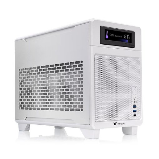 Gabinete Thermaltake TR100 Mini-ITX Mini Tower Blanco con diseño compacto vertical