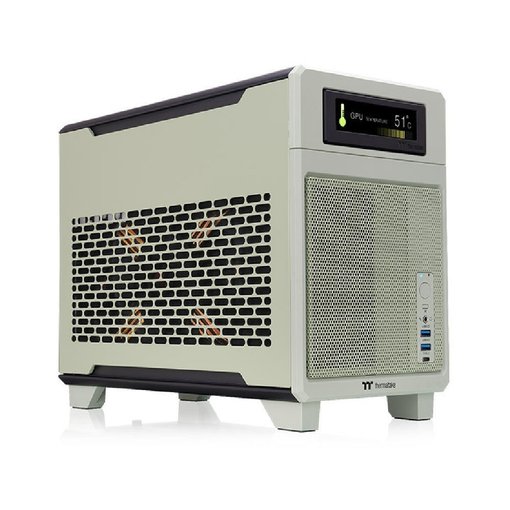 Gabinete Thermaltake TR100 Matcha Green Mini-ITX Mini Tower compacto vertical