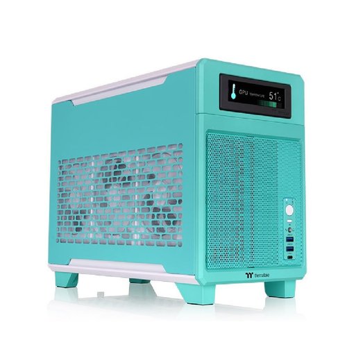 Gabinete Thermaltake TR100 Mint Strawberry Mini-ITX Mini Tower compacto vertical