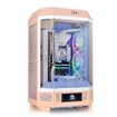 Gabinete Thermaltake The Tower 300 Peach Fuzz Micro ATX Mini Tower vertical color durazno con paneles de vidrio templado y diseño compacto para PC gamer.