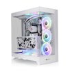 Gabinete Thermaltake CTE E550 TG Snow ATX Mid Tower blanco con panel de vidrio templado y diseño optimizado para flujo de aire.