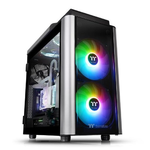 Gabinete Thermaltake Level 20 GT ARGB E-ATX Full Tower negro con paneles de vidrio templado, iluminación ARGB y amplio espacio para componentes de alto rendimiento.