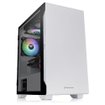 Gabinete Thermaltake S100 TG Snow Micro ATX Mini Tower blanco con panel lateral de vidrio templado y diseño compacto para PC gamer.