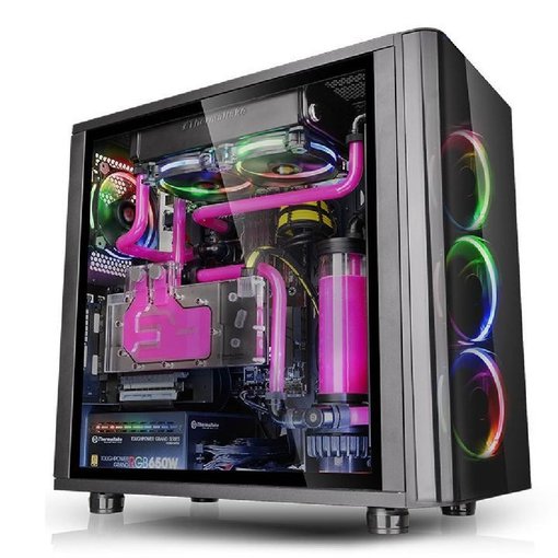 Gabinete Thermaltake View 31 TG ARGB Black ATX Mid Tower con panel de vidrio templado