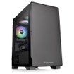 Gabinete Thermaltake S100 TG Micro ATX Mini Tower negro con panel lateral de vidrio templado y diseño compacto para PC gamer.
