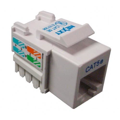 Jack Keystone Nexxt CAT5e UTP AW110NXT17 blanco para conexiones de red y cableado estructurado