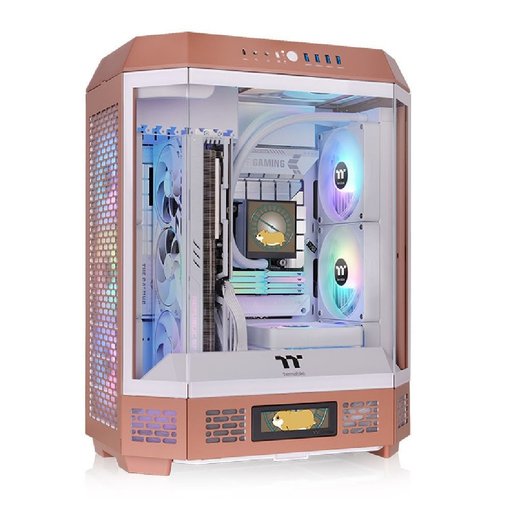 Gabinete Thermaltake The Tower 600 Mocha Mousse ATX Mid Tower vertical con vidrio templado