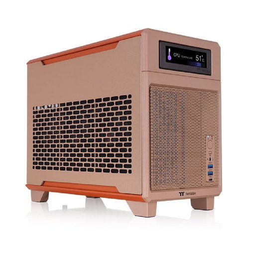 Gabinete Thermaltake TR100 Gravel Sand Mini-ITX Mini Tower compacto vertical