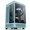 Gabinete Thermaltake The Tower 100 Turquesa Mini-ITX Mini Tower vertical con paneles de vidrio templado y diseño compacto para PC gamer.