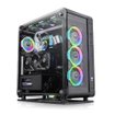 Gabinete Thermaltake Core P6 TG Black E-ATX Full Tower con paneles de vidrio templado y diseño modular abierto para PC gamer de alto rendimiento.