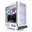 Gabinete Thermaltake H500 TG Snow ATX Mid Tower blanco con panel de vidrio templado, diseño elegante y excelente flujo de aire para PC gamer.
