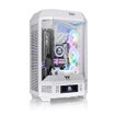 Gabinete Thermaltake The Tower 300 Snow Micro-ATX Mini Tower vertical blanco con paneles de vidrio templado y diseño compacto para PC gamer.