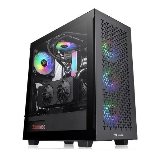 Gabinete Thermaltake V350 TG ARGB Air Black ATX Mid Tower con panel de vidrio templado