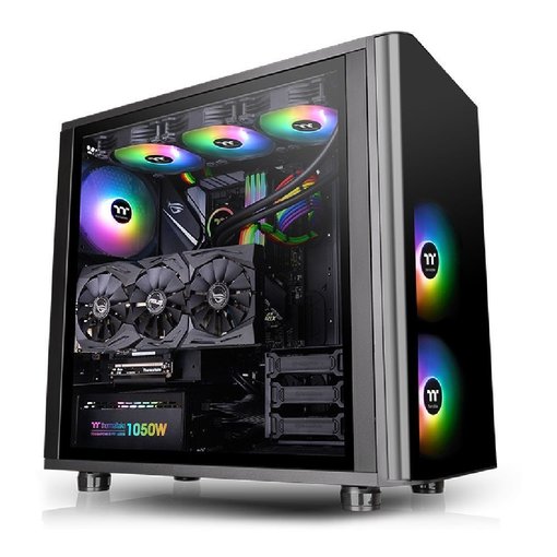Gabinete Thermaltake View 31 TG ARGB Black ATX Mid Tower con panel de vidrio templado