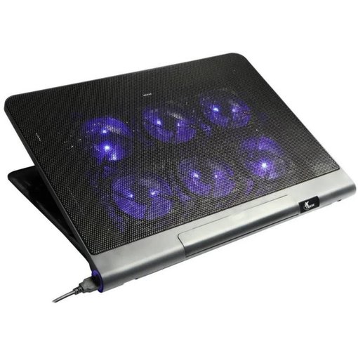 Base refrigerante XTECH XTA-160 para notebook de hasta 17 pulgadas con 2 ventiladores LED USB, malla metálica y diseño ergonómico para mantener una temperatura óptima durante trabajo y gaming