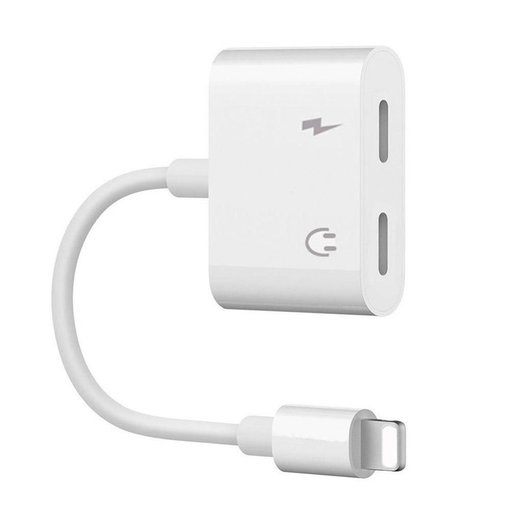 Adaptador Lightning con doble salida para carga y auriculares