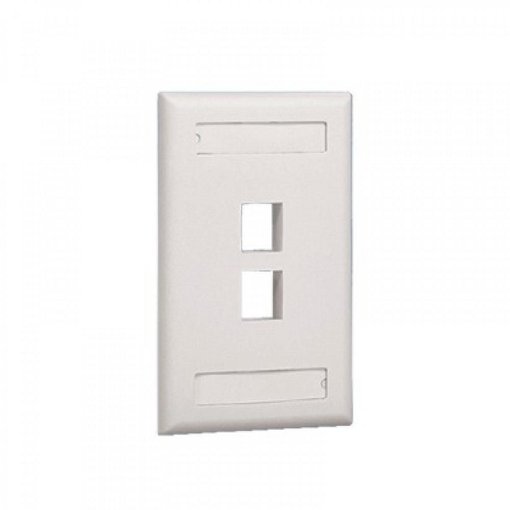 Imagen de PLACA FRONTAL VERTICAL PANDUIT 2 BOCAS EMBUTIR NETKEY NK2FIWY BLANCA