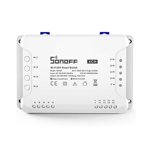 Interruptor inteligente Sonoff 4CH WiFi de 4 canales para automatización del hogar