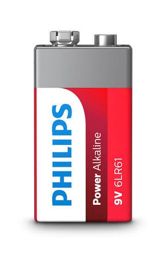 Batería Philips Alcalina 9V 6LR61 modelo 6LR61P1B/97