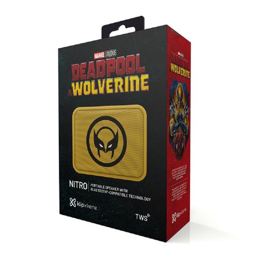 Imagen de PARLANTE KLIP XTREME NITRO KBS-025MD-W MARVEL WOLVERINE BLUETOOTH 5.0 IPX7 6W AMARILLO