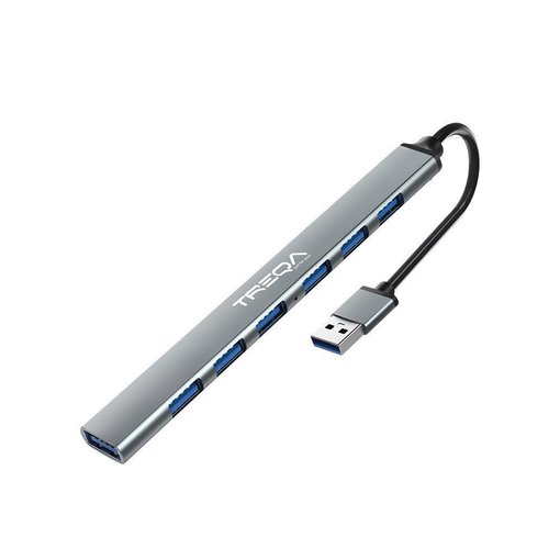 Hub USB 3.0 Treqa HUB-730 de 7 puertos para computadora.