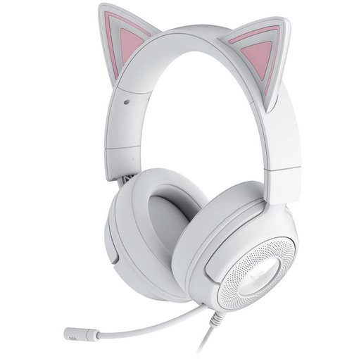 Vincha Razer Kraken Kitty V3 X White RZ04-05350300-R3U1 para gaming con iluminación RGB, sonido envolvente y micrófono integrado