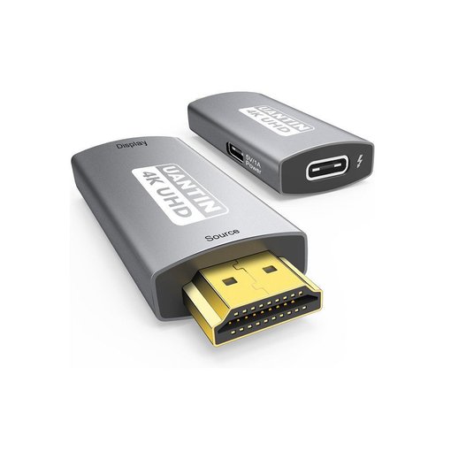 Adaptador UANTIN HDMI macho a USB-C hembra 4K 60Hz con alimentación Micro USB