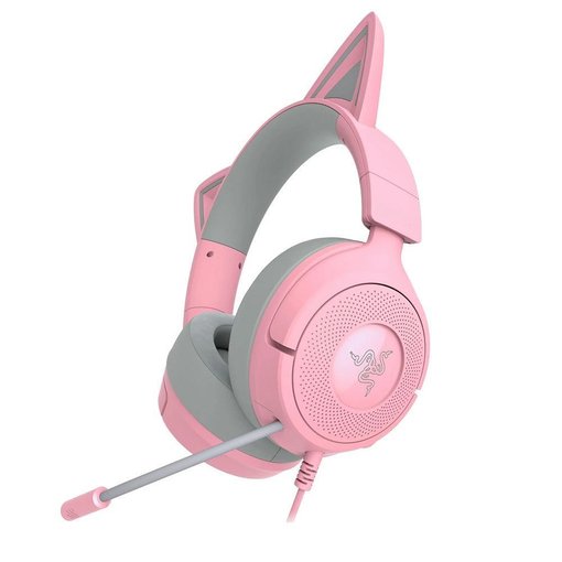 Vincha Razer Kraken Kitty V3 X Pink RZ04-05350100 para gaming con iluminación RGB, sonido envolvente y micrófono integrado