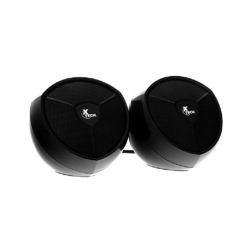 Parlantes XTECH Ikonic XTS-111 multimedia 2.0 color negro con potencia de 5W RMS, alimentación USB, conexión de audio 3.5 mm y control de volumen frontal para PC, notebook y equipos multimedia