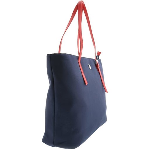Bolso para Notebook XTECH Chloe XTB-510 azul y rojo para laptop de 15.6 pulgadas con compartimento acolchado bolsillo exterior con cierre organizador interno diseño elegante y tiras de cuerina
