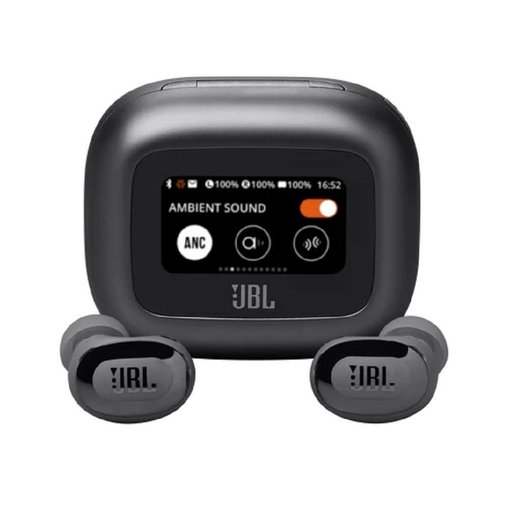 Auricular inalámbrico JBL Live Buds 3 Black con cancelación activa de ruido, sonido JBL de alta calidad, Bluetooth y estuche inteligente con pantalla, modelo JBLLIVEBUDSM3BLKAM.