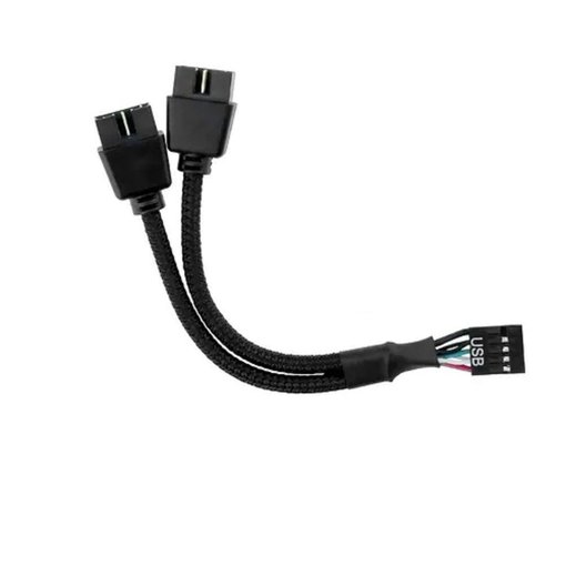 Cable divisor USB 2.0 interno 1 a 2 para motherboard con malla trenzada