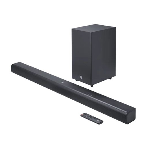 Barra de sonido JBL Cinema SB580 color negro con conectividad Bluetooth y sistema de audio para TV.
