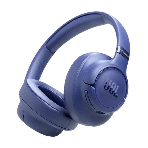 Auriculares JBL Tune 780NC color azul con cancelación activa de ruido, sonido JBL Pure Bass y conexión Bluetooth.