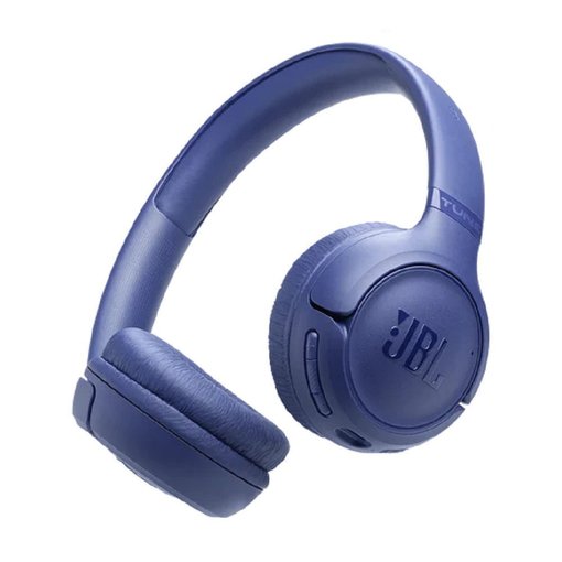 Vincha JBL Tune 530 Bluetooth color azul con diseño inalámbrico y almohadillas acolchadas.