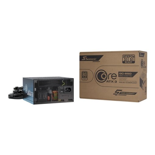 Fuente de alimentación Seasonic G12 GC-850W de 850W con certificación 80 Plus Gold y formato ATX para computadoras gamer, equipos de alto rendimiento y uso general.