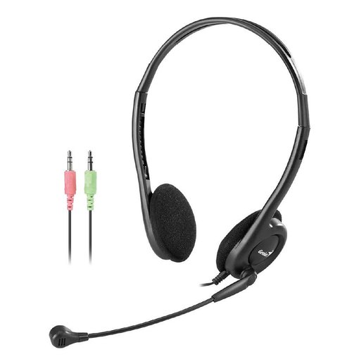 Vincha Genius HS-M200C con micrófono auricular estéreo negro para PC