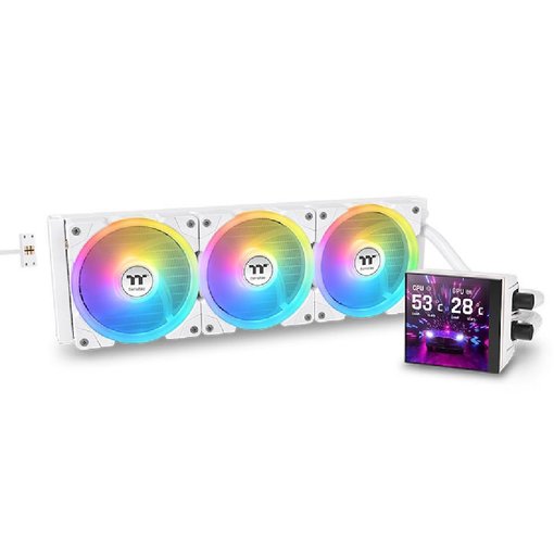 Imagen de WATER COOLER THERMALTAKE MAGFLOE 420 ULTRA ARGB WHITE LCD 420MM CL-W452-PL14SW-A