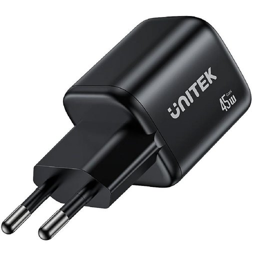 Cargador UNITEK Zeno P1129ABK GaN 45W Doble USB-C Power Delivery