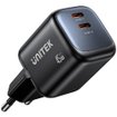 Cargador UNITEK Zeno P1129ABK GaN 45W Doble USB-C Power Delivery
