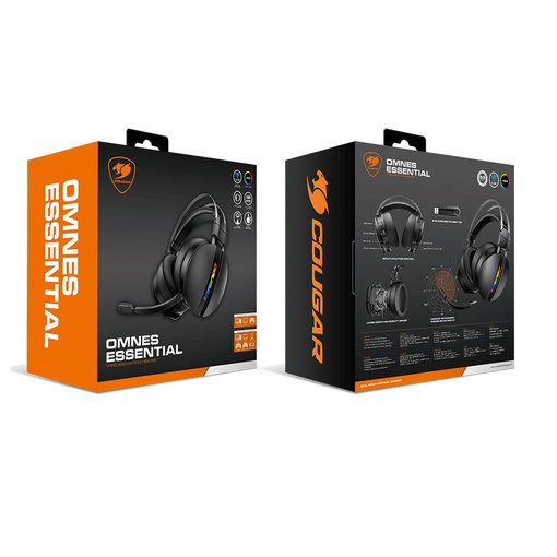 Auricular COUGAR OMNES ESSENTIAL inalámbrico con conexión 2.4 GHz, drivers de 53 mm, micrófono cardioide desmontable y batería de larga duración.