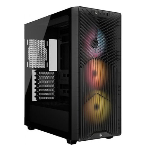 Gabinete Corsair 3200D RS ARGB Smoke Mid Tower con vidrio templado y 3 ventiladores ARGB PWM