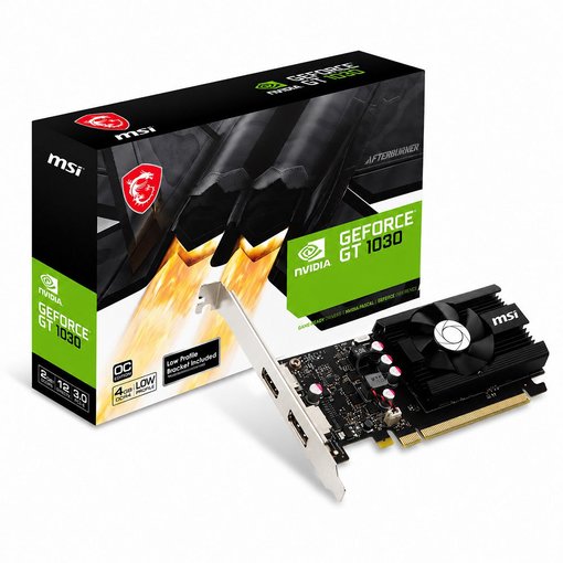 Imagen de TARJETA DE VIDEO MSI GEFORCE GT 1030 4GD4 LP OC 4GB DDR4 LOW PROFILE