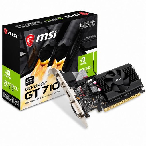 Imagen de TARJETA DE VIDEO MSI GEFORCE GT 710 2GB DDR3 LOW PROFILE PCIE GT 710 2GD3 LP