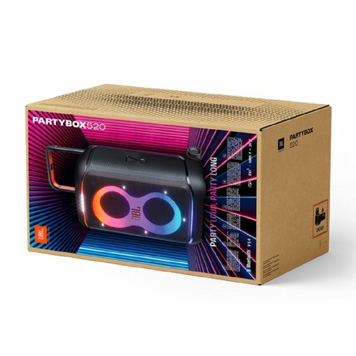 JBL PartyBox 520 Black parlante Bluetooth portátil de 400W con luces LED