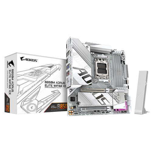 Imagen de MOTHERBOARD GIGABYTE B850M AORUS ELITE WIFI6E ICE AM5 DDR5