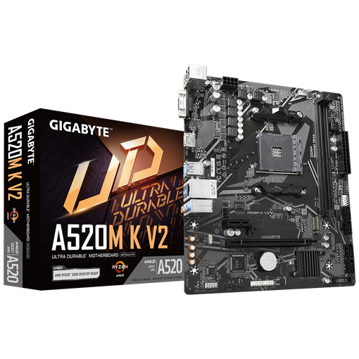 Imagen de MOTHERBOARD GIGABYTE A520M K V2 AM4 DDR4 M.2 MICRO-ATX
