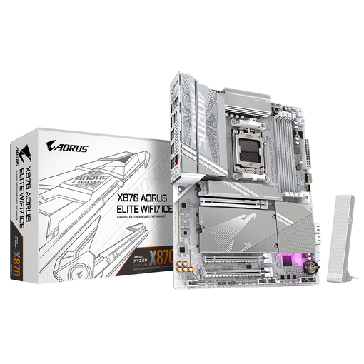 Imagen de MOTHERBOARD GIGABYTE X870 AORUS ELITE WIFI7 ICE AM5 DDR5