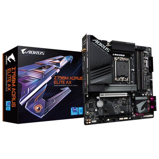 Imagen de MOTHERBOARD GIGABYTE Z790M AORUS ELITE AX DDR5 LGA1700 M-ATX WIFI 6E
